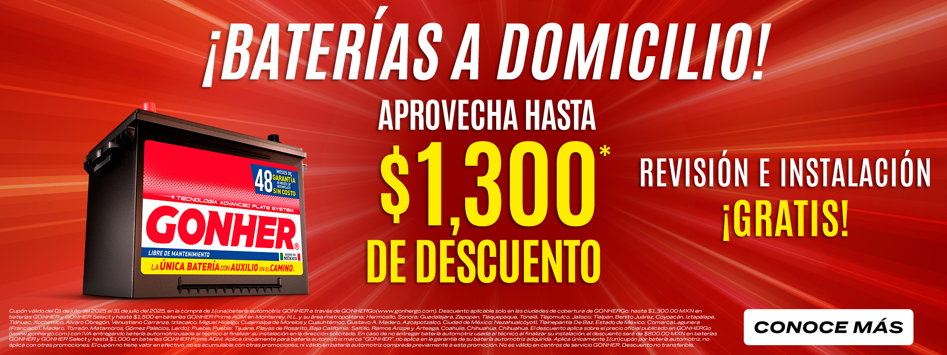 gonhergo baterias para auto a domicilio