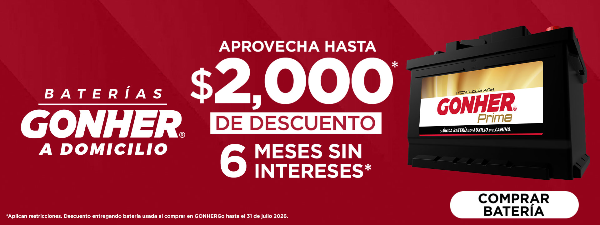 baterias gonher a domicilio