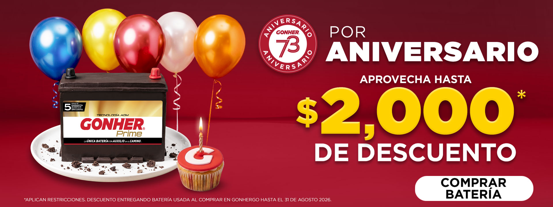 baterias gonher a domicilio