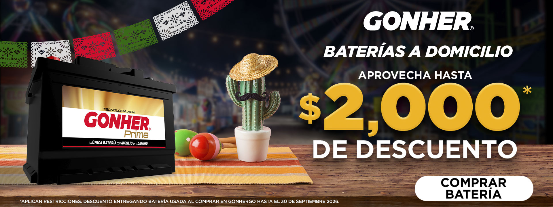 baterias gonher a domicilio
